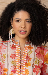 Zola Linen Organza Top, color-Pink