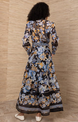 Quitterie Linen Organza Skirt, color-Black