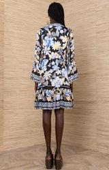 Benilde Charmeuse Dress, color-Black