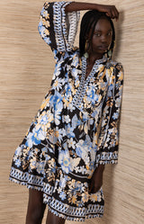 Benilde Charmeuse Dress, color-Black