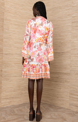 Benilde Charmeuse Dress, color-Pink