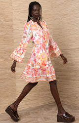 Benilde Charmeuse Dress, color-Pink