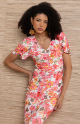 Evadne Jersey Dress, color-Pink