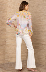 Jill Voile Top, color-Gold
