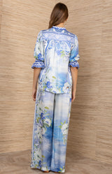 Cybele Silk Charmeuse Top, color-Blue