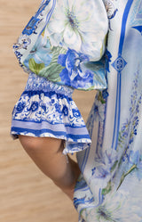 Cybele Silk Charmeuse Top, color-Blue