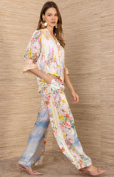 Cybele Silk Charmeuse Top, color-Gold