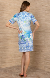 Calandra Jersey Dress, color-Blue