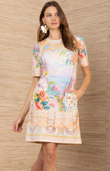 Calandra Jersey Dress, color-Gold