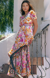 Imogene Chiffon Maxi Dress, color-Pink