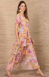 Imogene Chiffon Maxi Dress, color-Pink