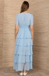 Imogene Solid Maxi Dress, color-Blue