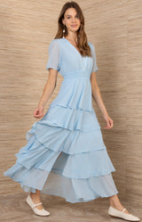 Imogene Solid Maxi Dress, color-Blue
