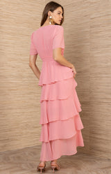 Imogene Solid Maxi Dress, color-Pink