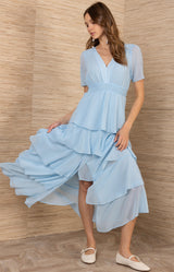 Imogene Solid Maxi Dress, color-Blue