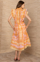 Caitriona Linen Organza Top, color-Pink