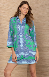 Marguerite Matte Jersey Dress, color-Green