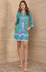 Marguerite Matte Jersey Dress, color-Green