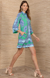 Marguerite Matte Jersey Dress, color-Green