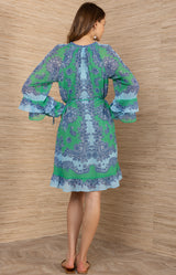 Benita Chiffon Dress, color-Green