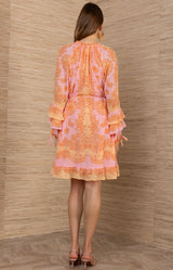 Benita Chiffon Dress, color-Pink