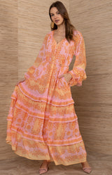 Elisabeth Chiffon Maxi Dress, color-Pink