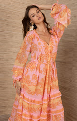 Elisabeth Chiffon Maxi Dress, color-Pink