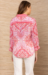 Fianna Silk Top, color-Pink