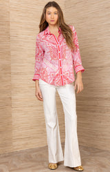 Fianna Silk Top, color-Pink