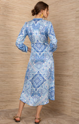 Bellona Charmeuse Maxi Dress, color-Blue