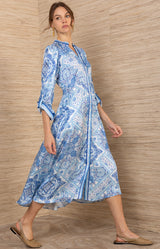 Bellona Charmeuse Maxi Dress, color-Blue