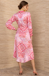 Bellona Charmeuse Maxi Dress, color-Pink