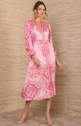 Bellona Charmeuse Maxi Dress, color-Pink