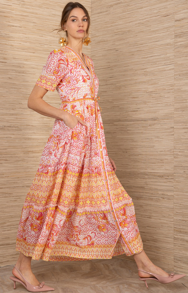 abadia suri paneled twill and crinkled voile maxi dress Ruthie Blue / M an instant classic youll Accessory size:One size ABS Allen Schwartz Ladies D-muumuu