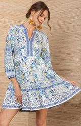 Marnie Matte Jersey Dress, color-Blue