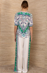 Roux Silk Top, color-Blue