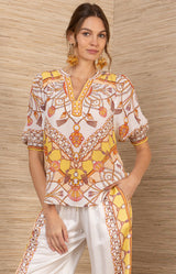 Roux Silk Top, color-Gold
