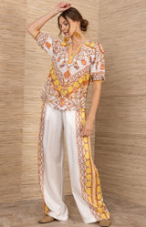 Roux Silk Top, color-Gold