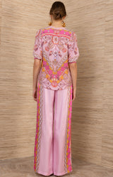 Roux Silk Top, color-Pink