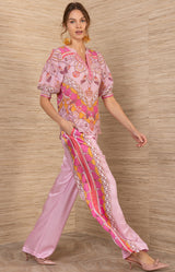 Danica Silk Charmeuse Pant, color-Pink