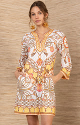 Holiday Jersey Dress, color-Gold