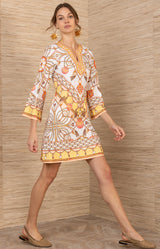 Holiday Jersey Dress, color-Gold