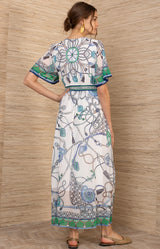 Neve Chiffon Dress, color-Blue