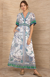 Neve Chiffon Dress, color-Blue