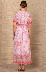 Neve Chiffon Dress, color-Pink