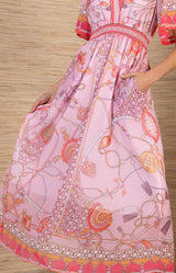 Neve Chiffon Dress, color-Pink