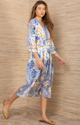 Arianell Charmeuse Midi Dress, color-Blue