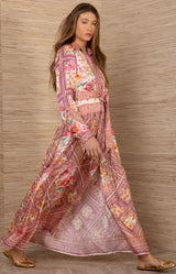 Nicandra Charmeuse Maxi Dress, color-Coral