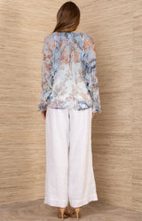 Rin Silk Georgette Top, color-Blue
