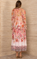 Rin Silk Georgette Top, color-Coral